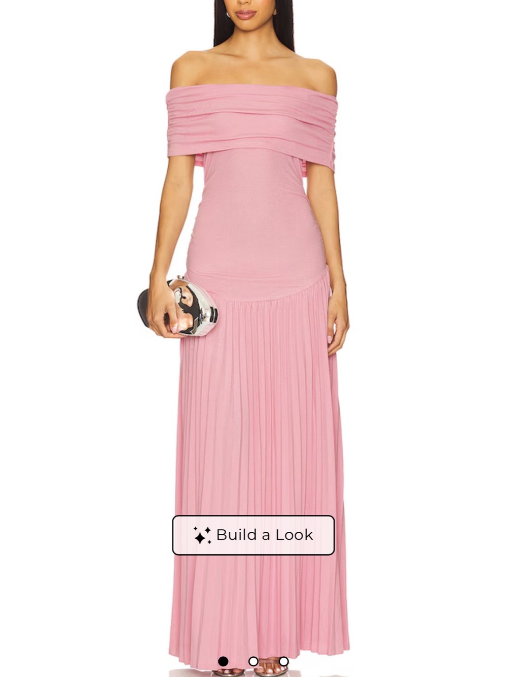 REVOLVE Strapless Pink Pleated Maxi Dress